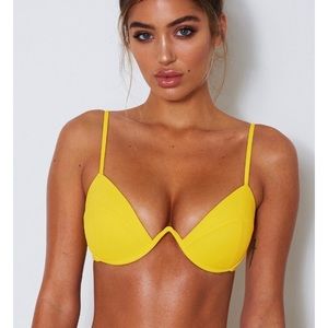 Yellow underwire bikini top